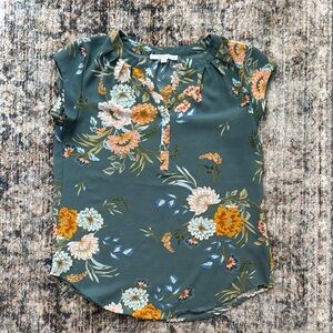 Floral Green Women's Top